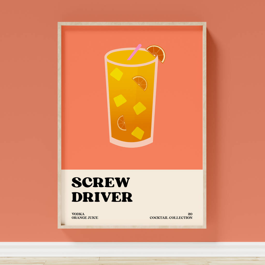 Screwdriver Cocktail Print, 1 of 2