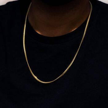 Mens Gold Plated Chain 3mm Gold Cuban Link Chain, 7 of 11