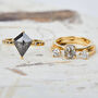 One Of A Kind Kite Salt And Pepper Diamond Engagement Ring, thumbnail 5 of 6