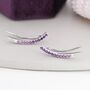 Ombre Amethyst Purple Crawler Earrings Sterling Silver, thumbnail 3 of 9