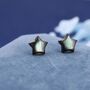 Black Mother Of Pearl Star Stud Earrings, thumbnail 5 of 11