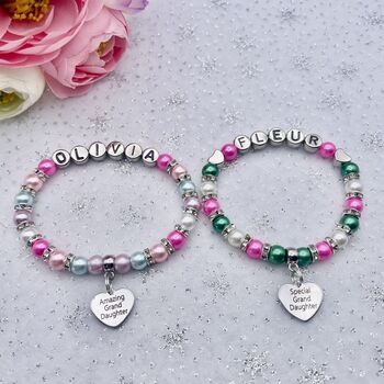 Personalised Granddaughter Bracelet. Granddaughter Gift, 2 of 12