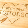 Personalised Wedding Cheese Board Set 'Heart And Arrow', thumbnail 4 of 7