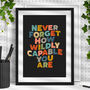 Colourful Wildly Capable Hand Lettered Motivational Art Print, thumbnail 1 of 4