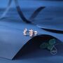 Sterling Silver Mini Marquise Cz Internally Threaded Flat Back Earrings, thumbnail 4 of 12