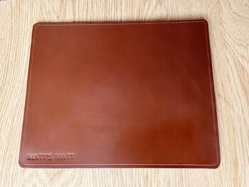 Personalised Leather Mouse Mat, Conker Brown, 12 of 12