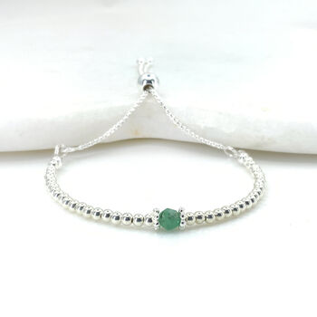 Silver Emerald May Birthstone Bracelet, 5 of 11