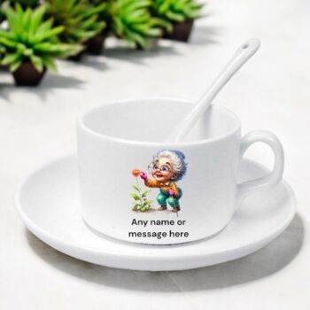 Personalised Teacup Set, Nan, Mum Coffee Set. Potty Tea, 4 of 8