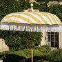 Sunningdale Yellow Striped Teak Parasol, thumbnail 1 of 9