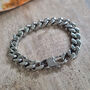 Men's Stainless Steel Sliced Curb Bracelet, thumbnail 5 of 6
