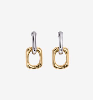 Shikaku Mixed Metals Chain Link Drop Earrings, 5 of 6