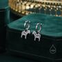 Sterling Silver Zebra Dangle Hoop Earrings, thumbnail 3 of 10