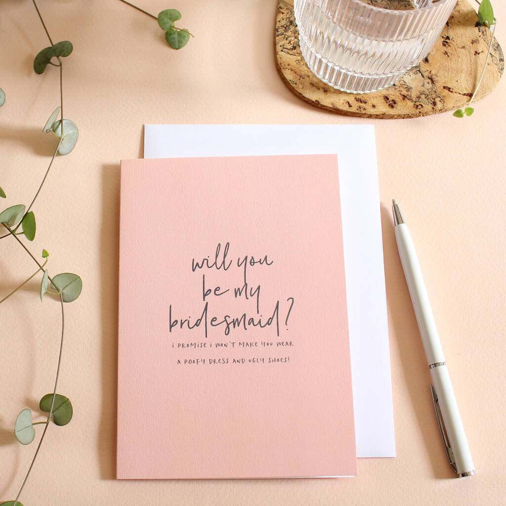 Will You Be My Bridesmaid / Bridesman Wordy Card, 1 of 2