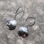 Matt Finish Drop Disc Earrings In Sterling Silver, thumbnail 5 of 7