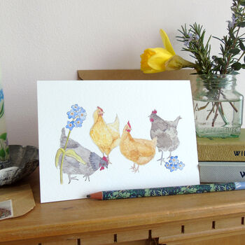 Chickens And Forget Me Nots Easter Card, 5 of 5