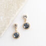 Jet Hematite Swarovski Crystal Snow Drop Earrings, thumbnail 3 of 3