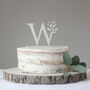 Personalised Initial Floral Wooden Cake Topper, thumbnail 1 of 5