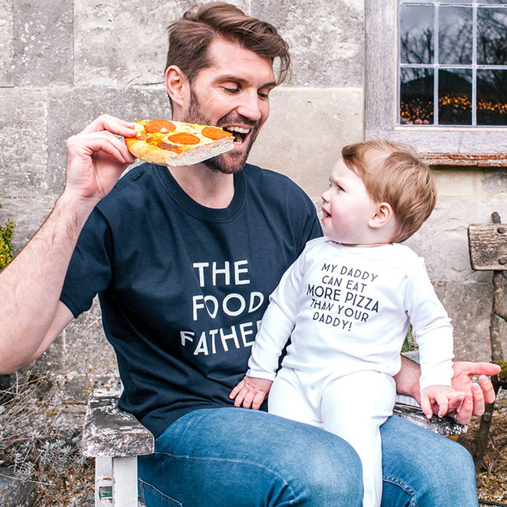 Personalised Food Father Daddy And Me T Shirt Set, 1 of 4
