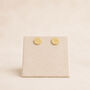 5mm Gold Plated Sterling Silver Textured Disc Stud Earrings, thumbnail 3 of 8