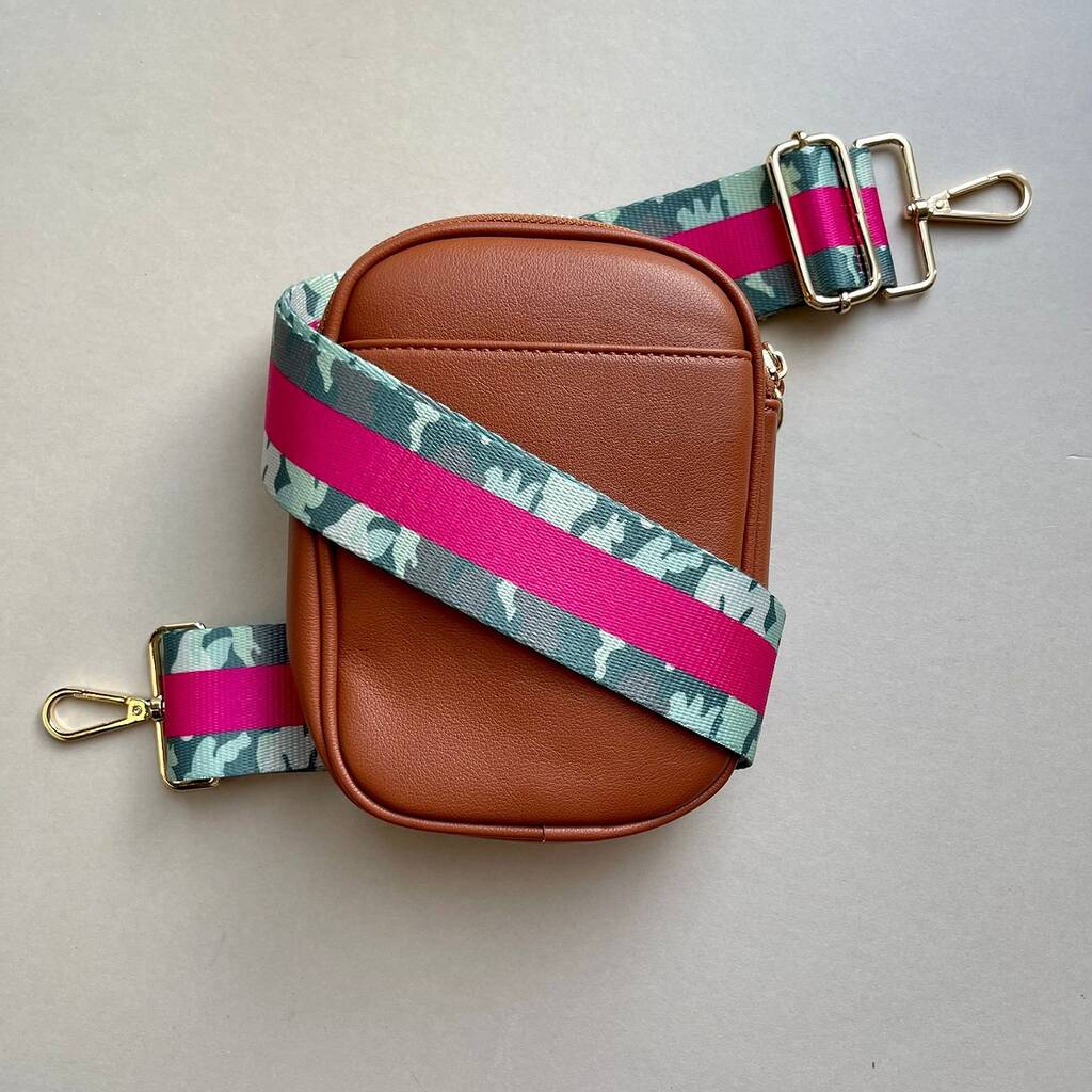 Colour Stripe Camouflage Bag Strap In Khaki By Nest Gifts