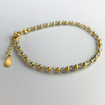 Gold Colour Sterling Silver And Crystal Beaded Bracelet, 3 of 5