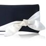 Navy And Ivory Satin Olive Clutch, thumbnail 7 of 7