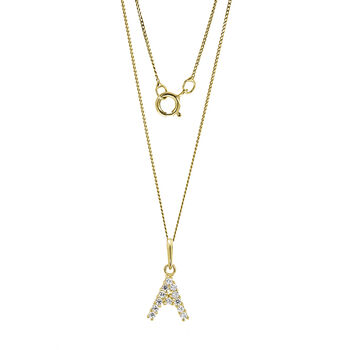 9ct Yellow Solid Gold Cubic Zirconia Initial Necklace, 2 of 9