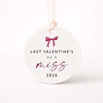 Last Valentines As A Miss Bow Design Bottle Tag Gift, 4 of 12