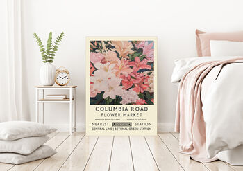 Columbia Road Flower Market Pink Rose Art Print, 3 of 3