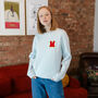 Personalised Initial 'Patch' Sweatshirt, thumbnail 3 of 5