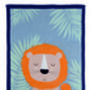 Personalised Bold And Bright Knitted Lion Baby Blanket, thumbnail 3 of 4