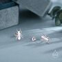 Sterling Silver 2D Ant Stud Earrings, thumbnail 1 of 11