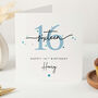Personalised 16th Birthday Card For Him Minimalist Blue Design, thumbnail 1 of 4