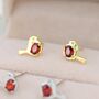 Ruby Cz Robin Bird Stud Earrings Sterling Silver, thumbnail 5 of 11