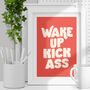 Wake Up Kick Ass Motivational Typography Print, thumbnail 1 of 2