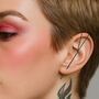 Split Bar Rose Gold Plated Silver Ear Cuff Earrings, thumbnail 5 of 6