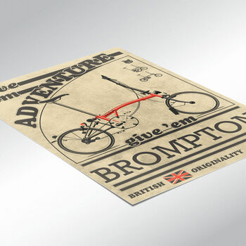 Brompton Bicycle Vintage Advertisement Poster, 2 of 7