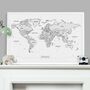 Personalised White Pinboard World Map, thumbnail 3 of 12