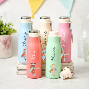 Personalised Kids Animal Water Bottle Gift, 5 of 6