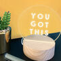 Engraved 'You Got This' Positive Mini Desk Lamp, thumbnail 1 of 3