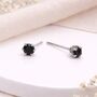 Sterling Silver Onyx Micro Stud Earrings – 3mm, thumbnail 1 of 4