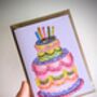 Bright Birthday Cake Birthday Card, thumbnail 1 of 6
