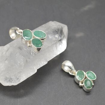 Emerald Pendant: Sterling Silver, May Birthstone, 6 of 8