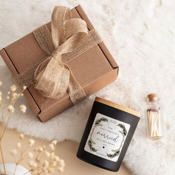 Personalised Our First Christmas Married Candle Gift, 5 of 6