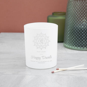 Personalised Diwali Heart Chakra Candle Holder, 2 of 3