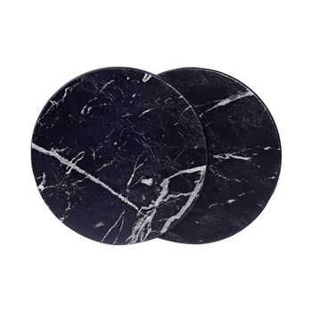 Six Pieces Marble Black Coasters For Drinks, 4 of 6