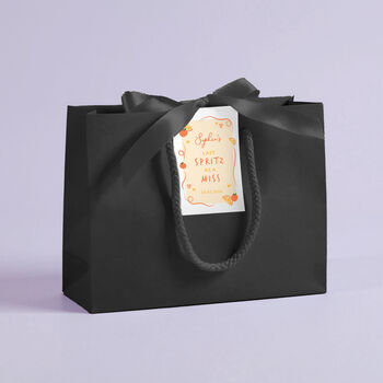 Last Spritz As A Miss Hen Party Luxury Gift Bags With Personalised Tag, 3 of 10