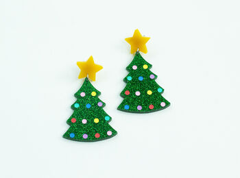Star Christmas Tree Earrings, 3 of 3