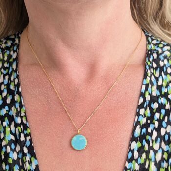Turquoise December Birthstone Necklace, Gold Plated, 2 of 7