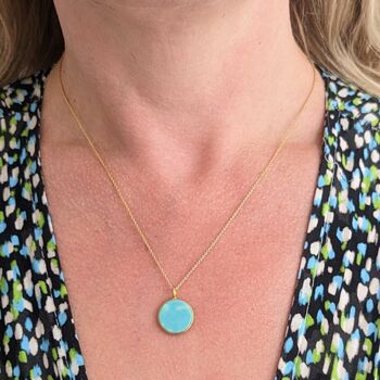 'The Circle' Turquoise December Birthstone Necklace, Gold Plated, 2 of 7